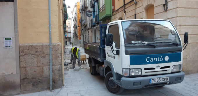 Obres de la segona fase en el carrer El Tap Obres de la segona fase en el carrer El Tap