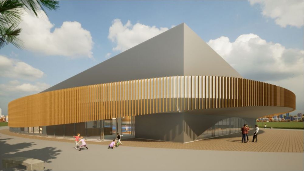 Imagen del diseño de la fachada del Tómbola Arena