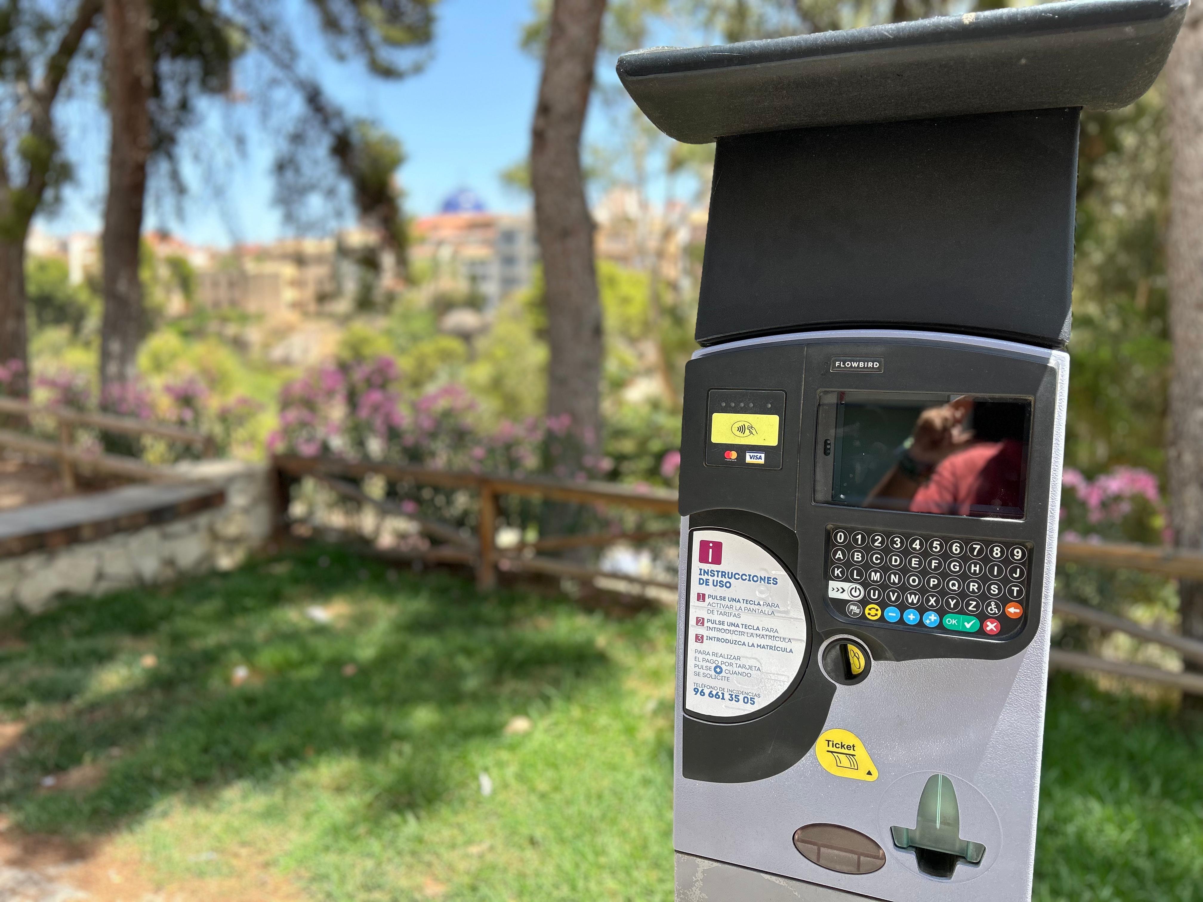 Parquímetre zona blava a la ciutat d'Elx