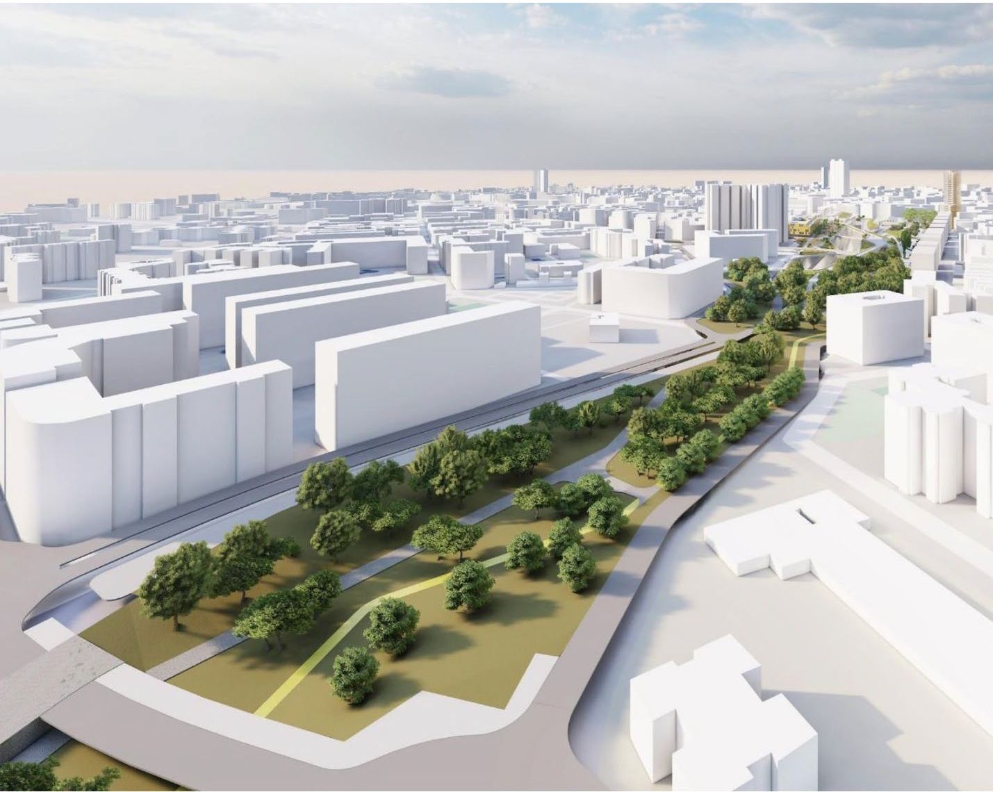 recreació del futur Parc Central d'Alacant.