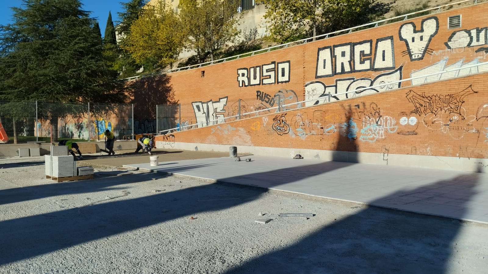 Obres de la pista en la Zona Nord d'Alcoi