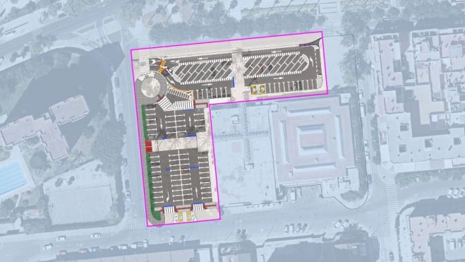 Plano del nuevo aparcamiento en Babel