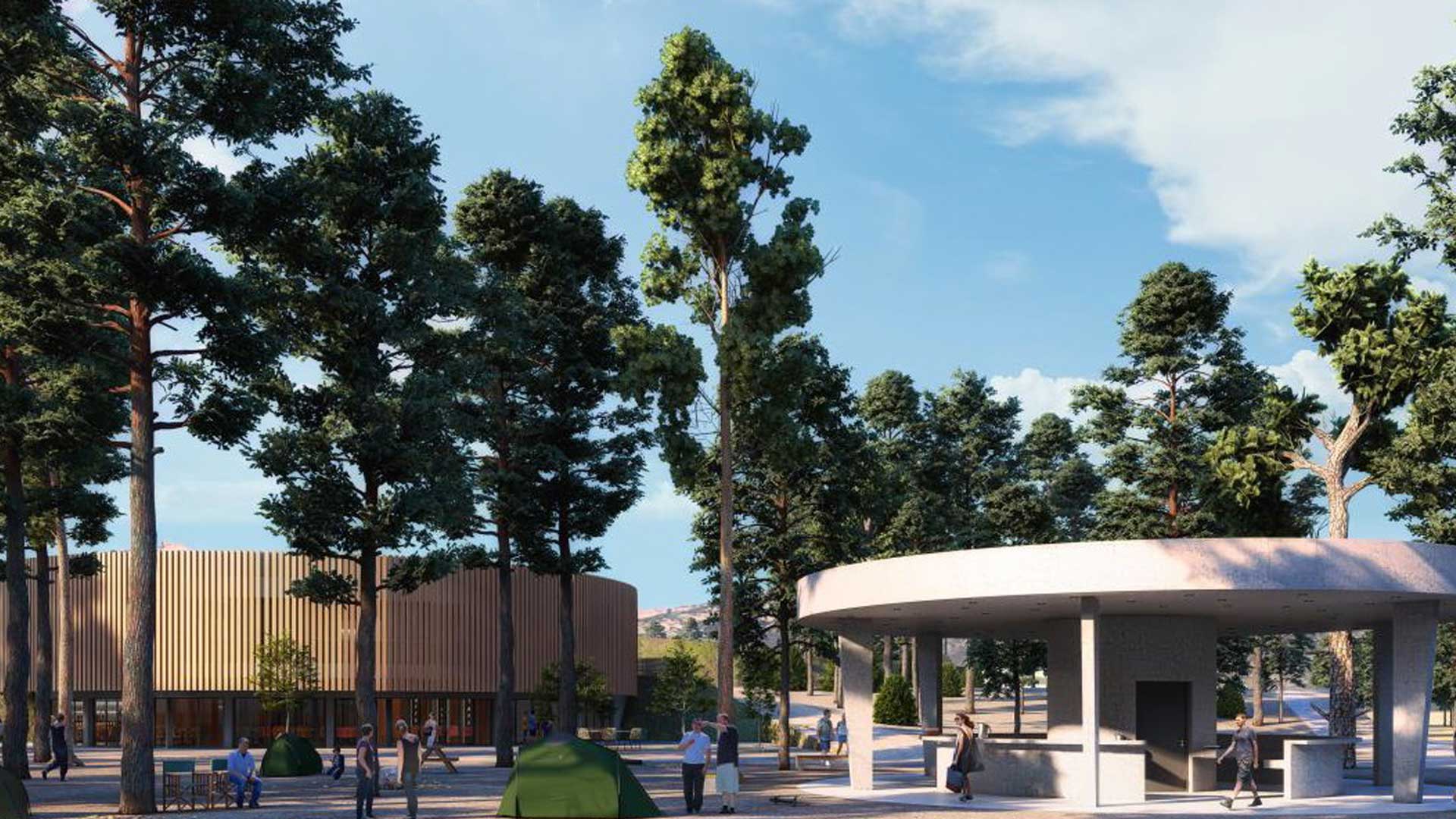 Zona d'acampada i multiaventura al parc de la Sèquia Mare de Benidorm