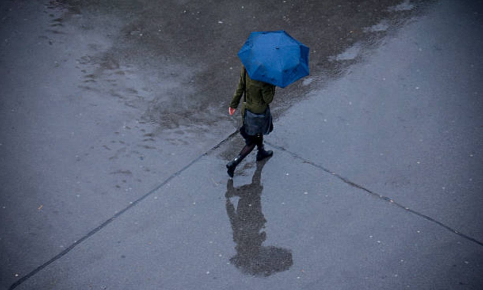 Una dona sosté un paraigua un dia de pluja