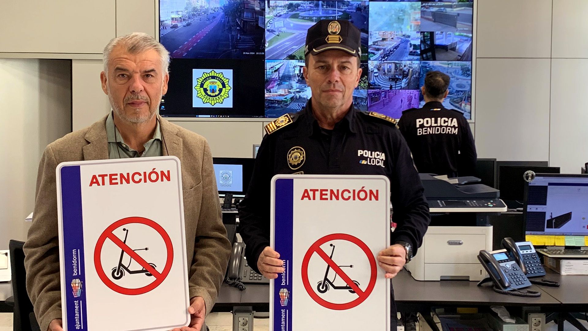Senyalització de prohibit utilitzar patinet elèctric a Benidorm