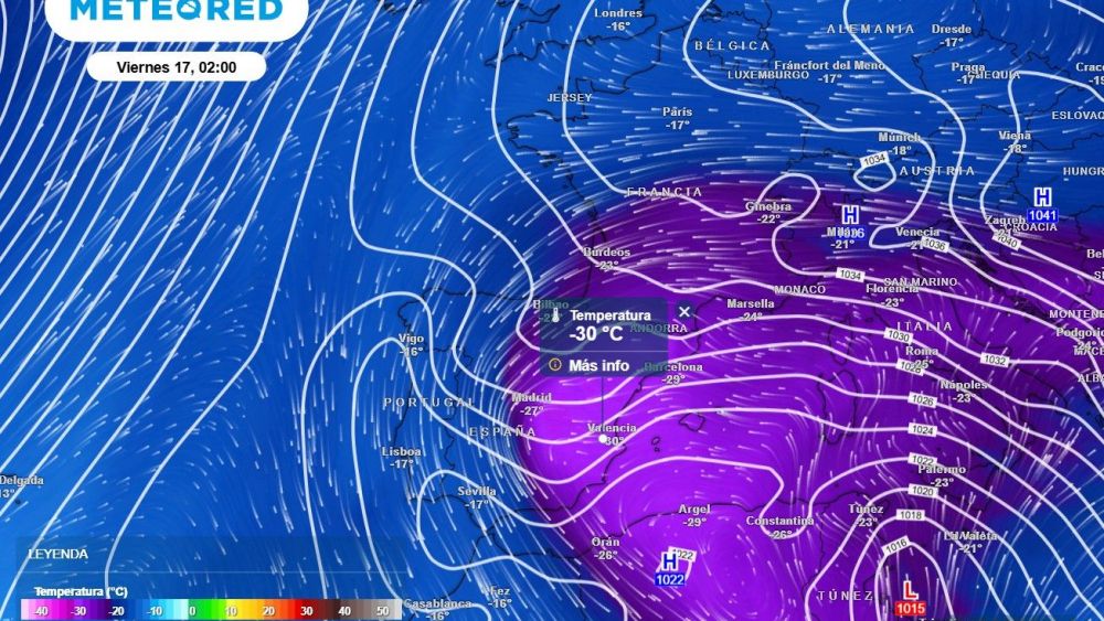 Mapa de la red de Isobaras (Aemet)