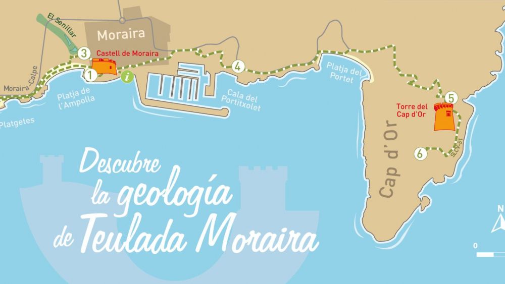 Mapa de la ruta geológica de Moraira