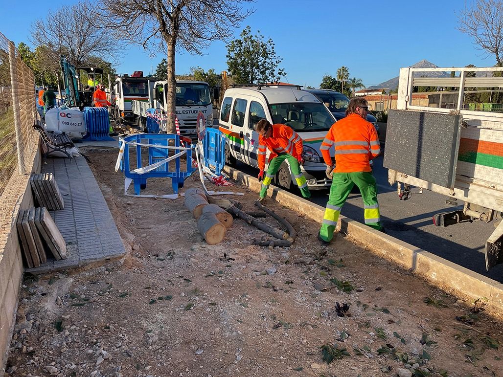 Obras en la avenida Juan Alvado de Altea