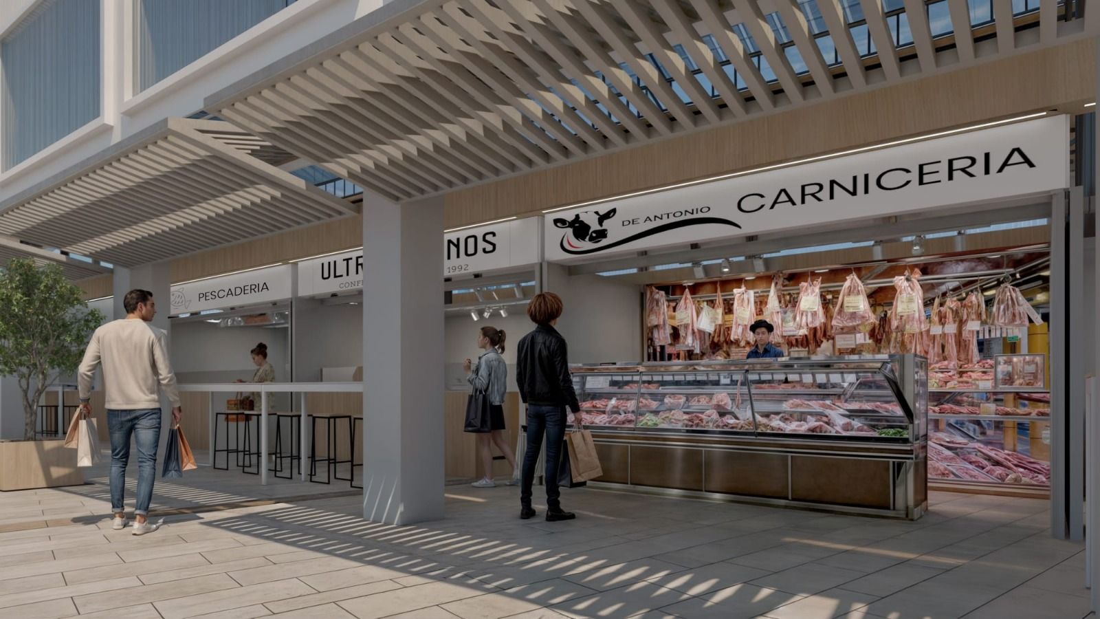 Puestos de venta en el futuro Mercado Central de Elche