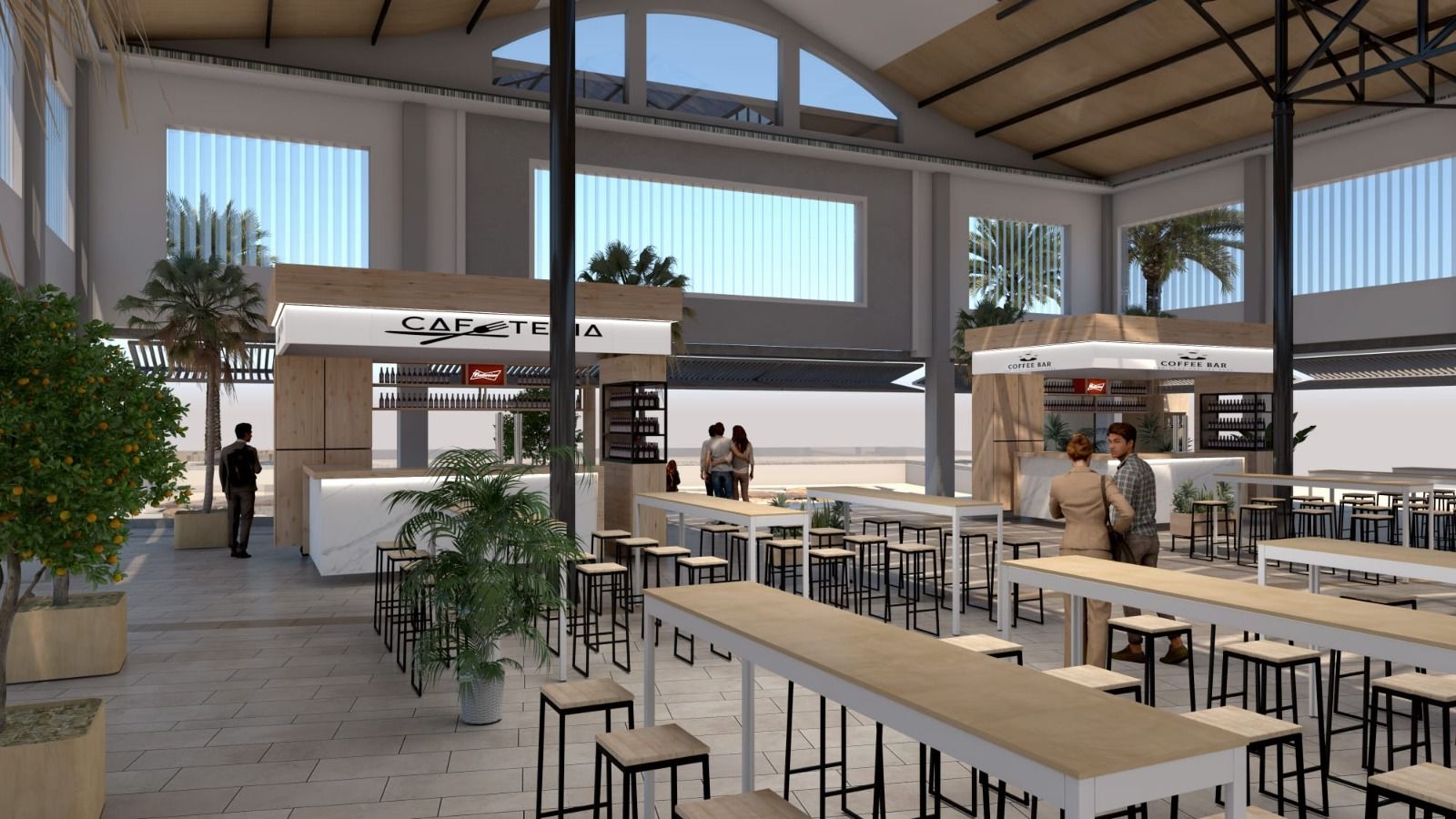 Zona gastro en el Mercat Central d'Elx