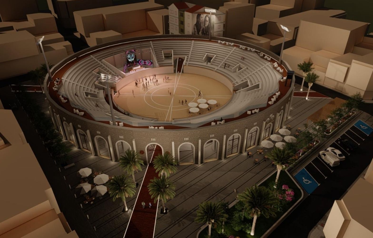Recreació de la remodelació de la Plaça de Bos d'Elda