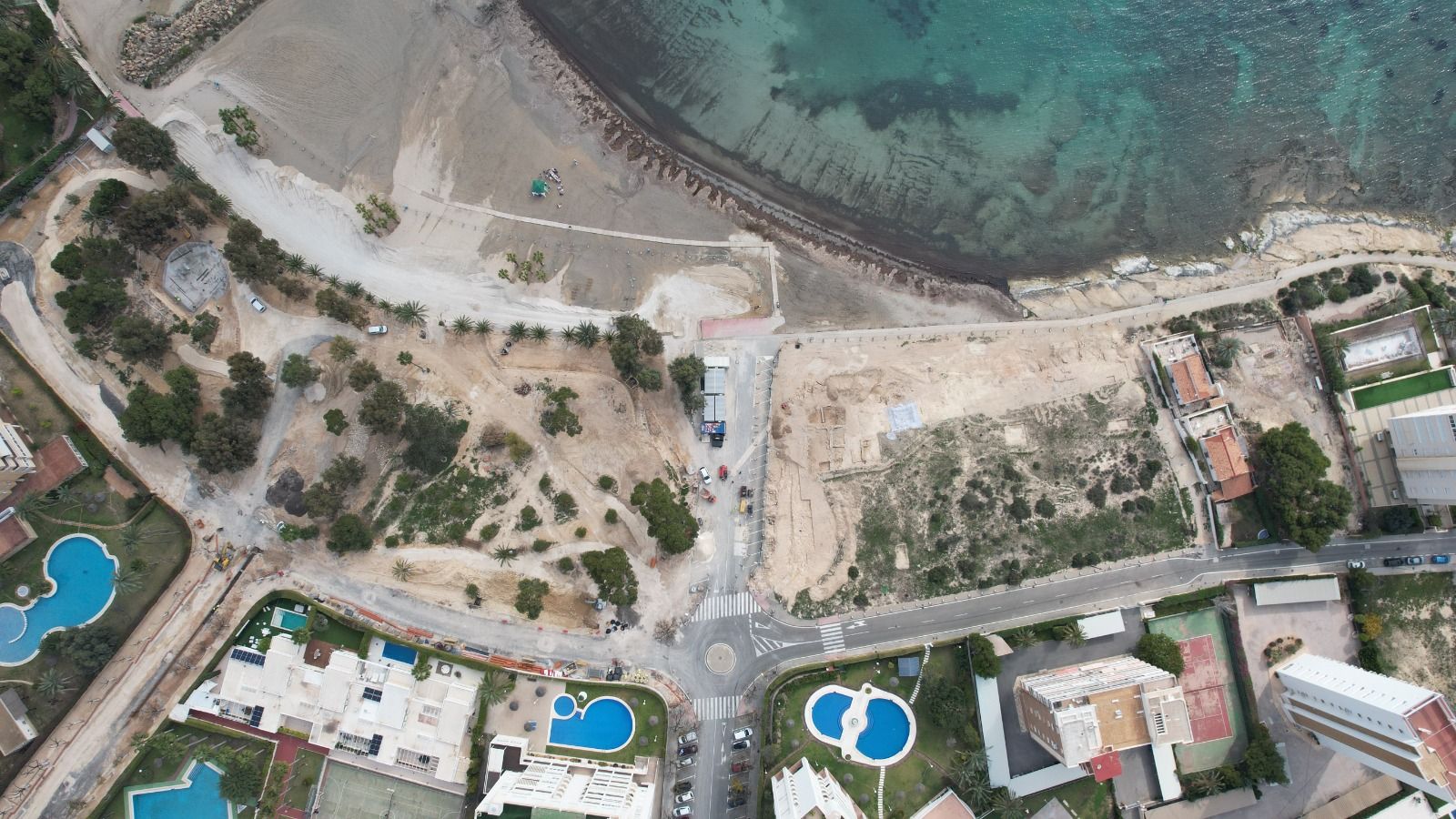 Vista aérea del yacimiento en La Almadraba de Alicante