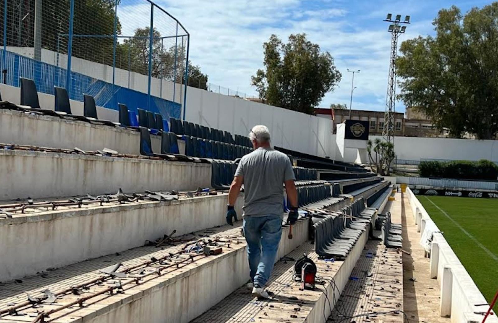 Obras de reforma en el estadio Antonio Solana de Alicante