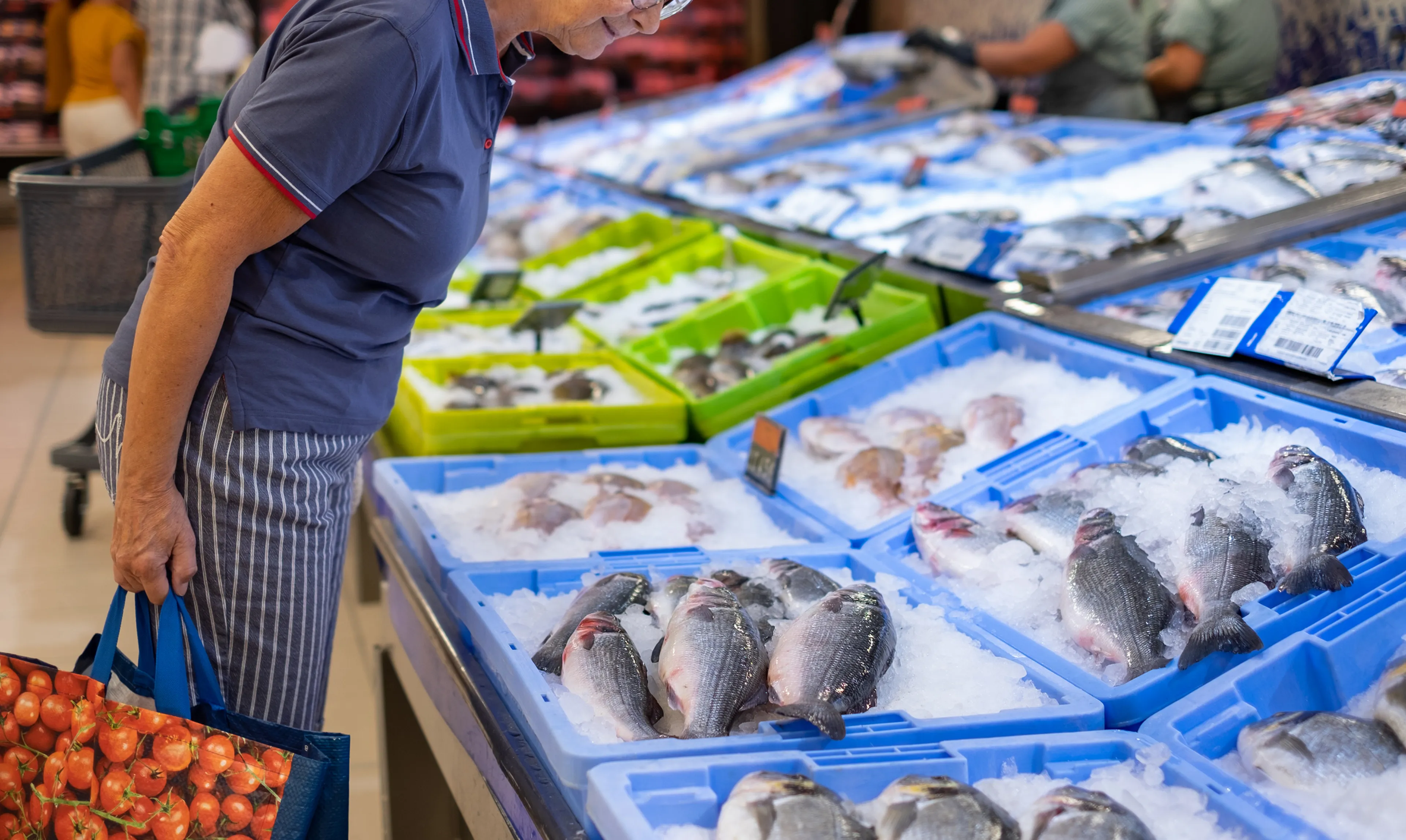 Sección de pescadería de un supermercado de Mercadona