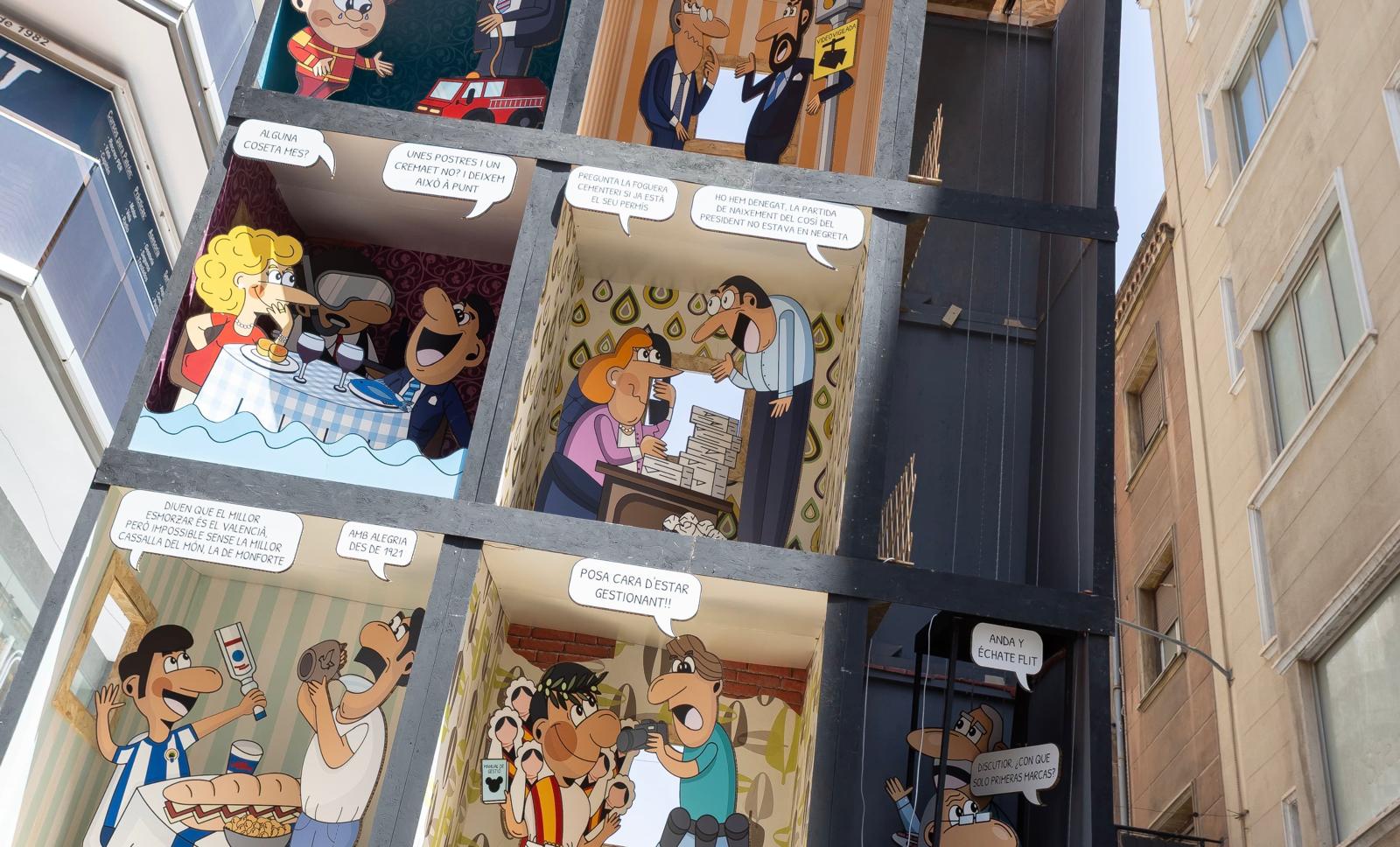 Portalada de '13, Rue del Percebe' en las Hogueras de Alicante