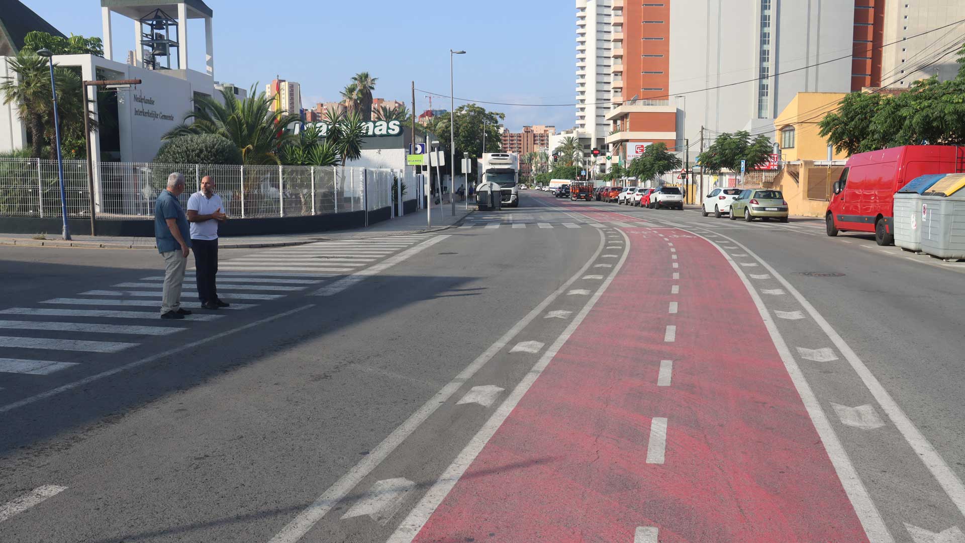Cruce de la calle Severo Ochoa en Benidorm
