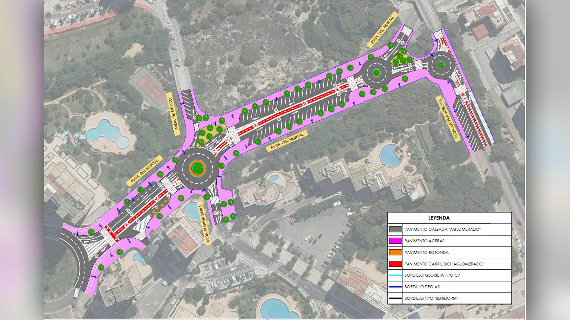 Proyecto de las tres nuevas rotondas en la avenida de Murtal