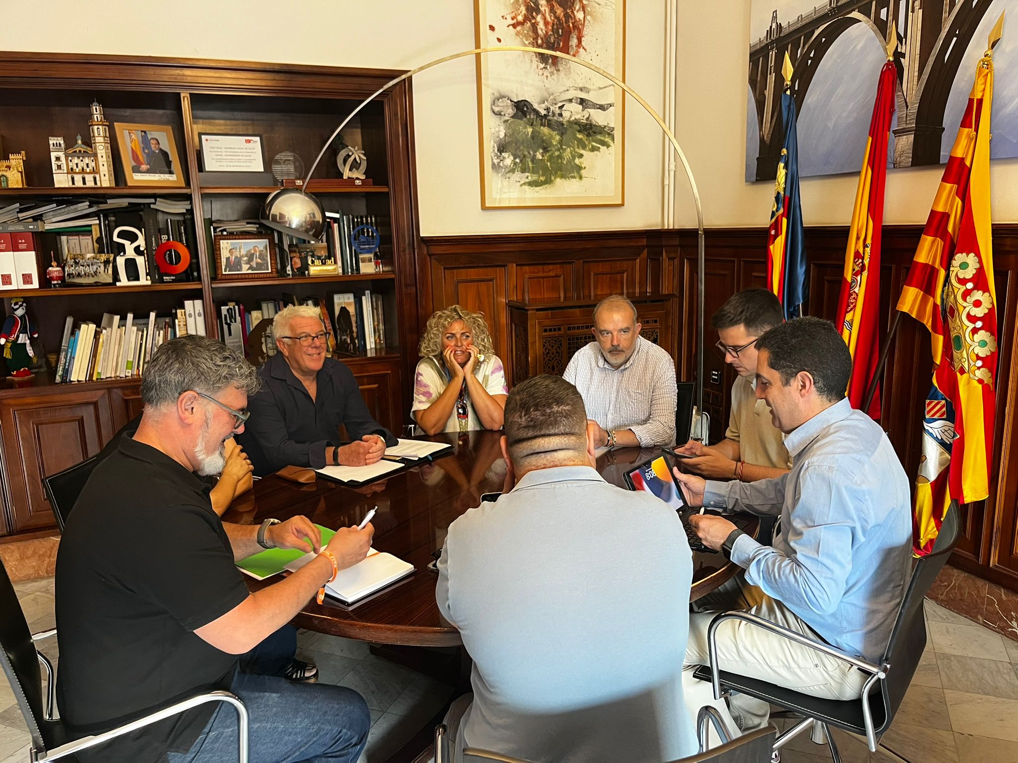 Reunió d'alcaldes amb la Plataforma pel Transport Públic