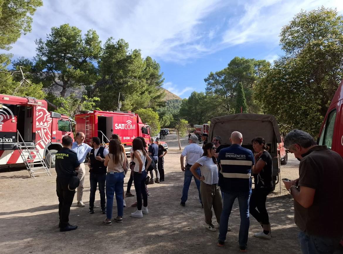 Dispositivo de control del incendio entre Ibi y Alcoy