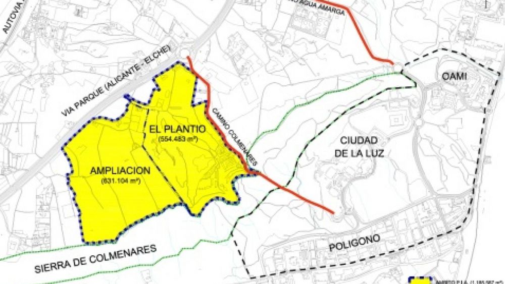 Espacio destinado a la ampliación del complejo de El Plantío