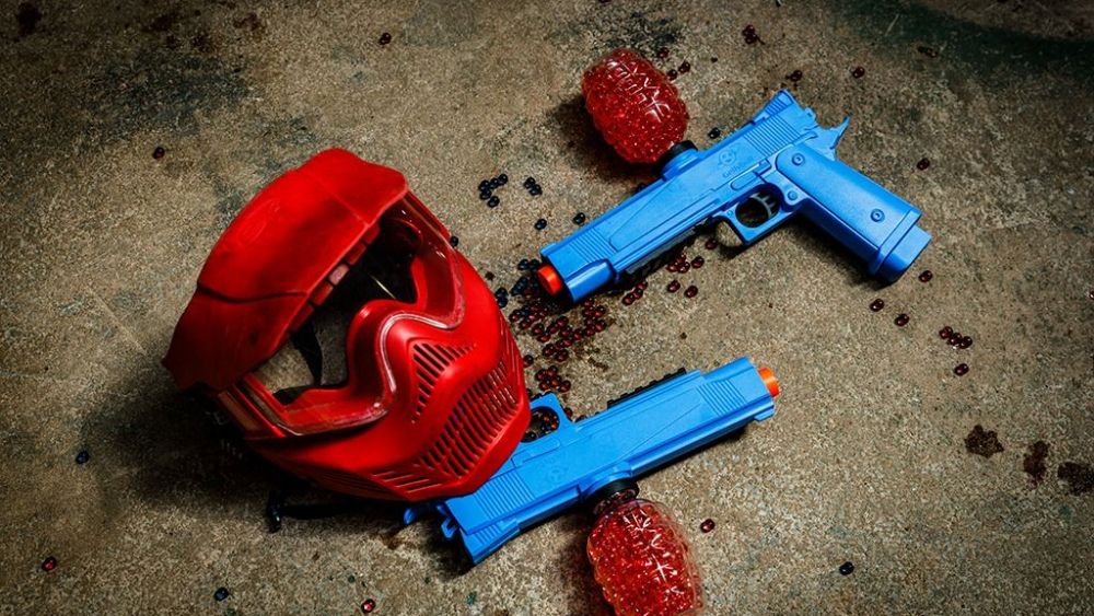 Máscara de protección y armas de Gellyball Máscara de protección y armas de Gellyball