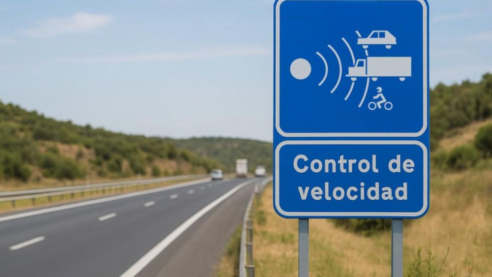 Una señal avisa de la cercanía de un radar en una autovía en Alicante Una señal avisa de la cercanía de un radar en una autovía en Alicante
