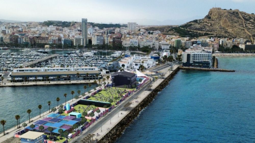 Vista aérea del proyecto El Muelle Live en Alicante Vista aérea del proyecto El Muelle Live en Alicante