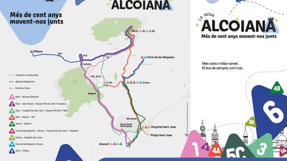 Mapa de líneas del La Nueva Alcoyana Mapa de líneas del La Nueva Alcoyana