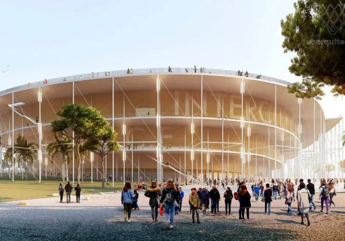Recreación de Alicante Park, el estadio multiusos del Intercity