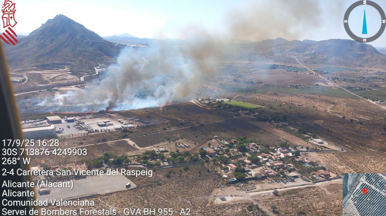 Incendio forestal en Fontcalent