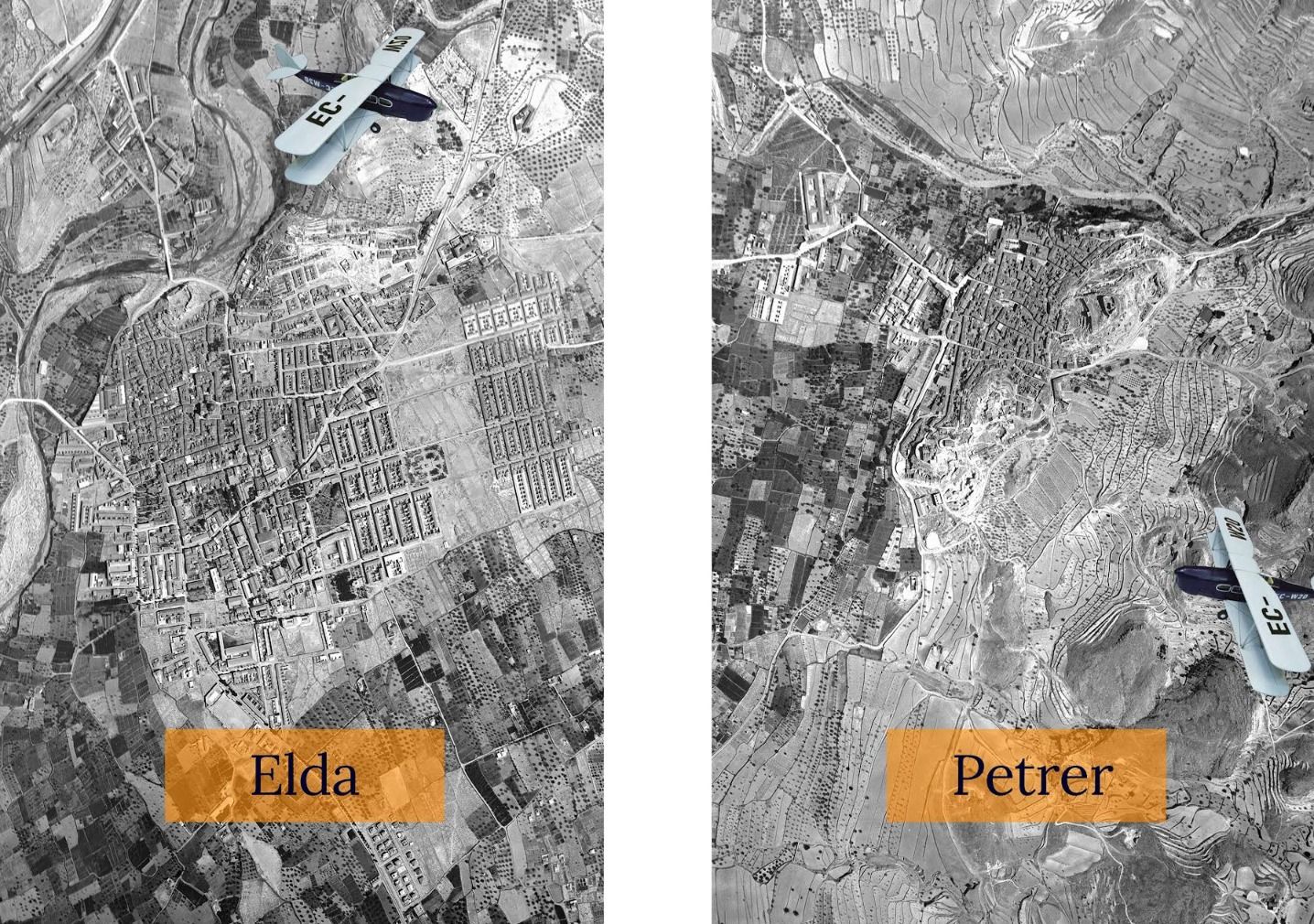 Imágenes aéreas de Elda y Petrer en 1935