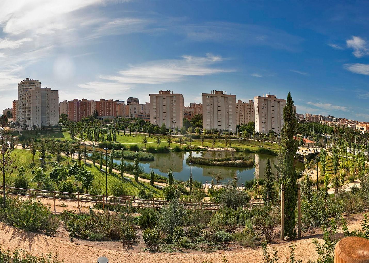 Panorámica del parque La Marjal en Alicante Panorámica del parque La Marjal en Alicante