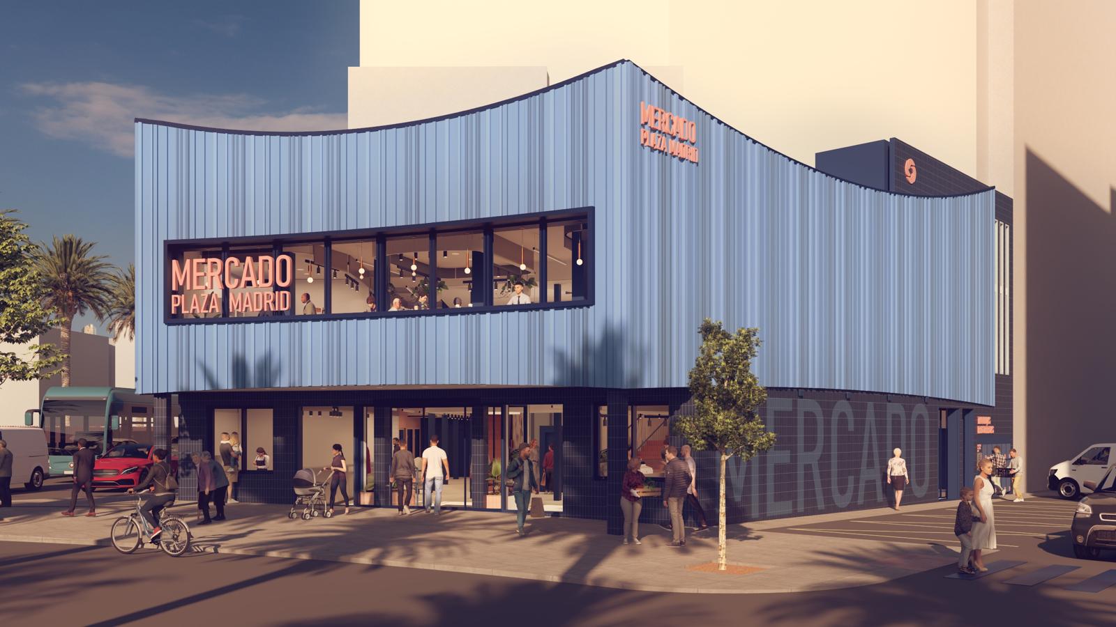 Façana del futur mercat de la plaça de Madrid d'Elx