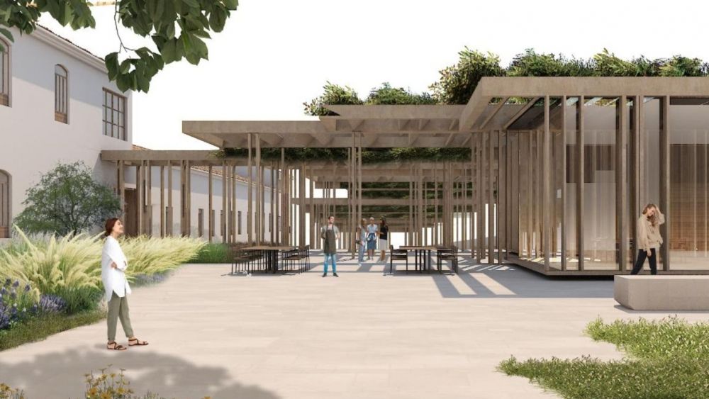 Recreación de la nueva plaza interior en la Casa de la Misericordia en Alicante