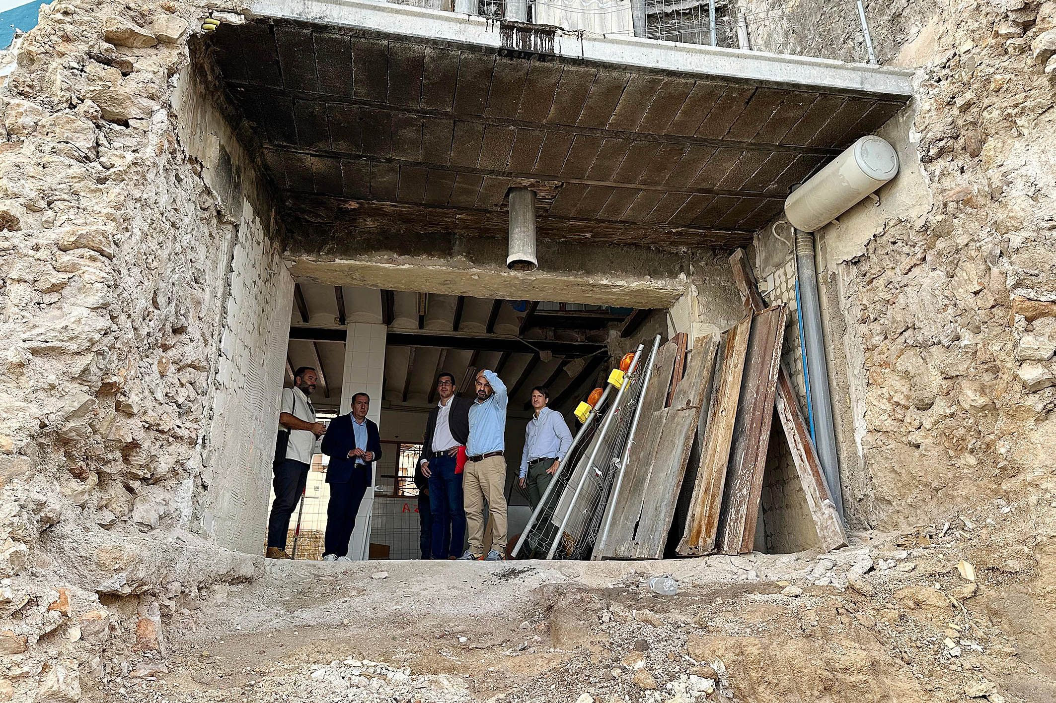 Visita de la Diputación a las obras en Polop