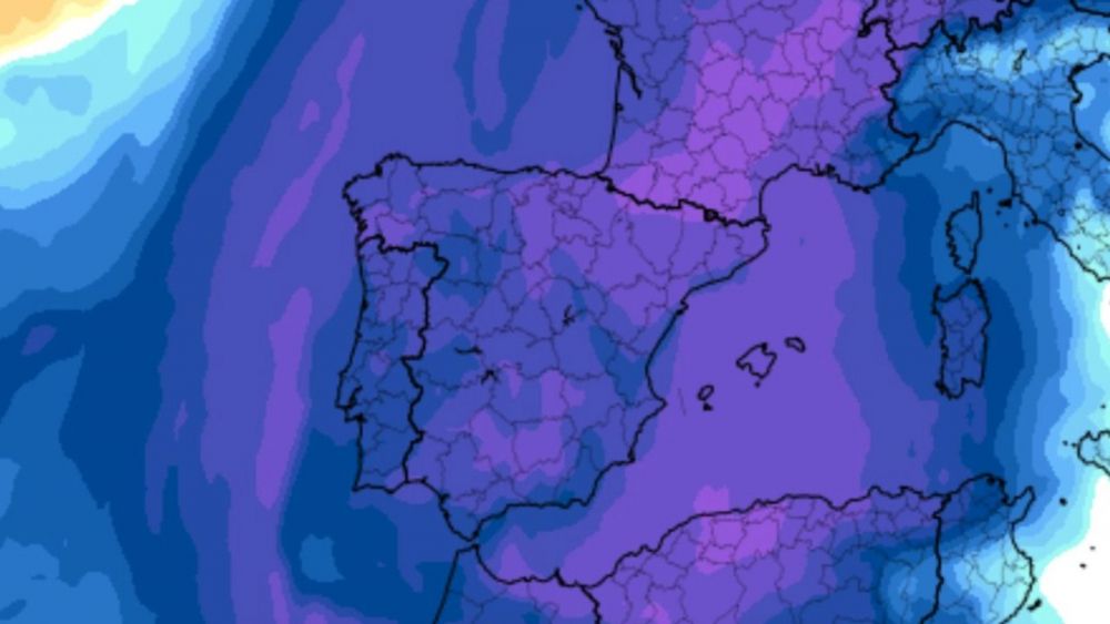Mapa de la masa de frío polar en España Mapa de la masa de frío polar en España