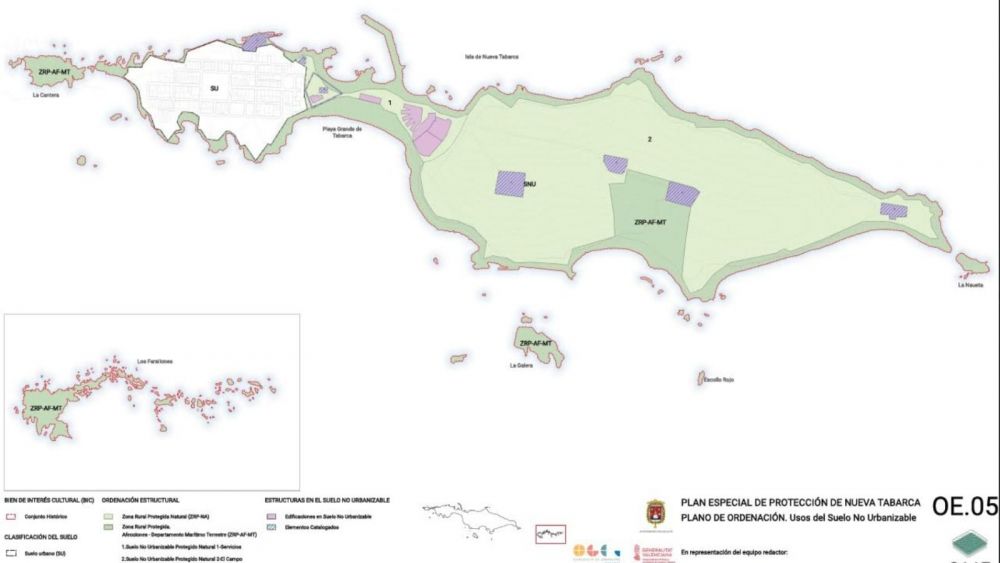 Plànol de sòl no urbanitzable en l'illa de Tabarca