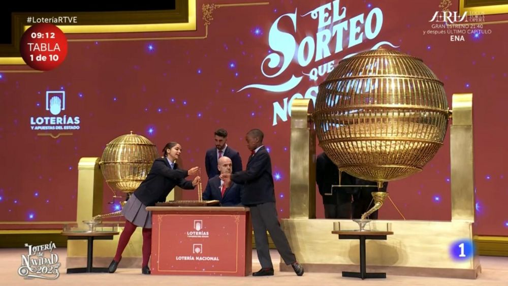 Niños de San Ildefonso en el sorteo de la Navidad