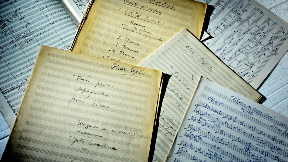 Partitures originals d'Óscar Esplá (Foto: Fundació Mediterrània)