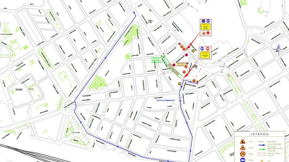 Mapa del corte de táfico en Soto Ameno y los desvíos alternativos