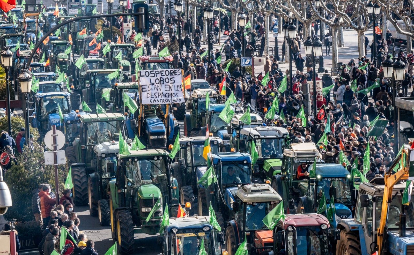 Gran tractorada en el centre d'una ciutat (Foto: Asaja)