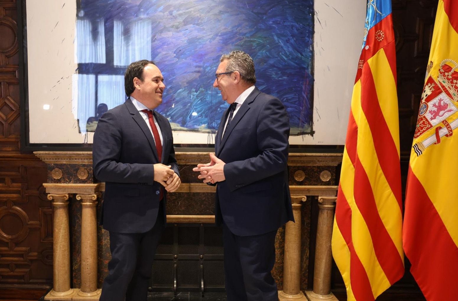 Juanfran Pérez Llorca i Toni Pérez es reunixen al Palau de la Generalitat