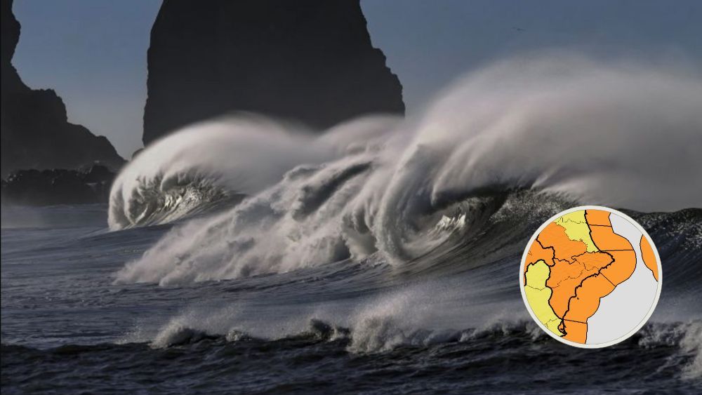 Muntatge amb l'alerta taronja per vent a Alacant este dimecres