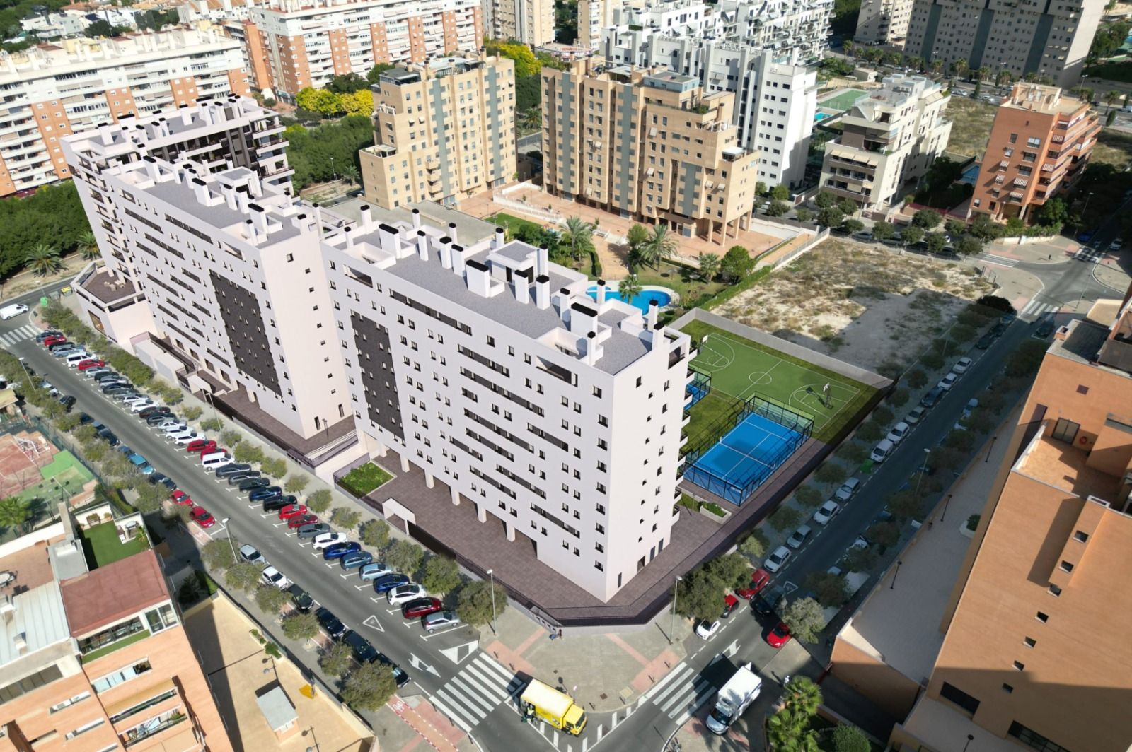 Recreació de la promoció pública de vivendes Les Naus (Font: Fraorgi)