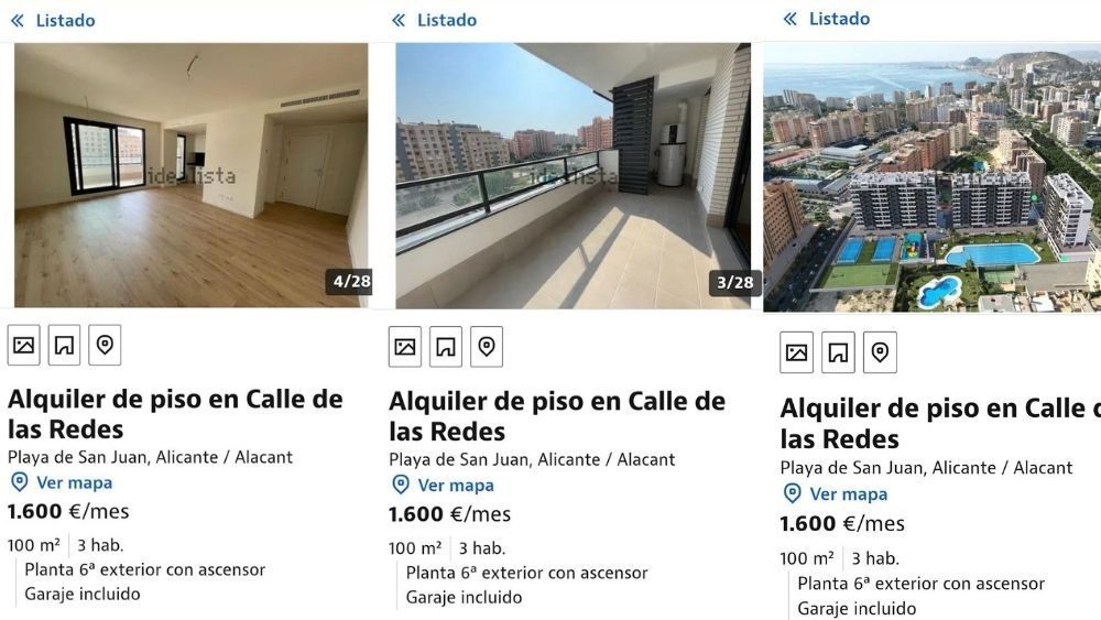 Muntatge del anunci de lloguer en la promoció protegida d'Alacant Muntatge del anunci de lloguer en la promoció protegida d'Alacant