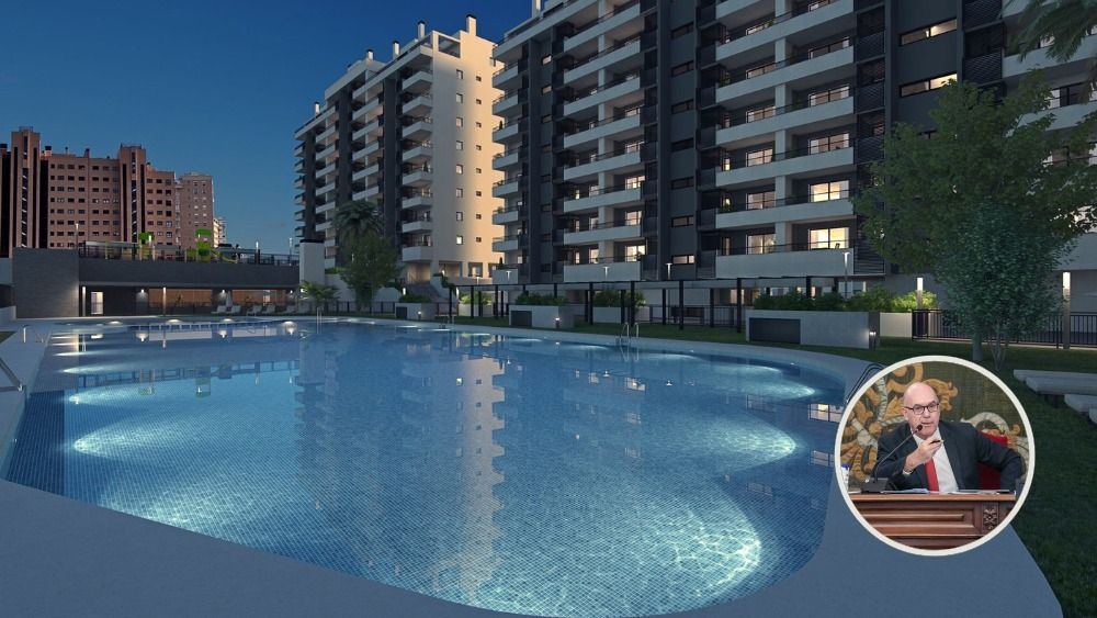 Parte exterior del Residencial Les Naus investigada en Alicante Parte exterior del Residencial Les Naus investigada en Alicante