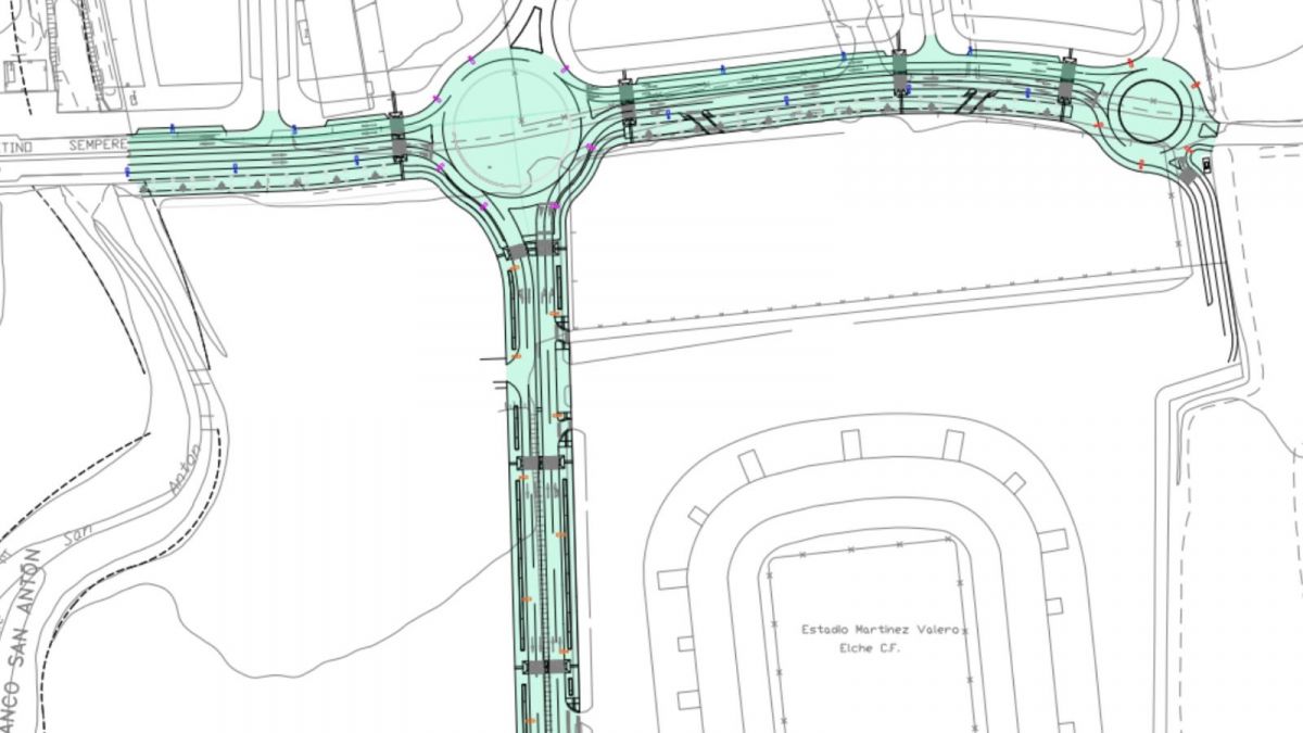 Àmbit d'actuació del projecte de reforma de l'accés del Martínez Valero a Elx