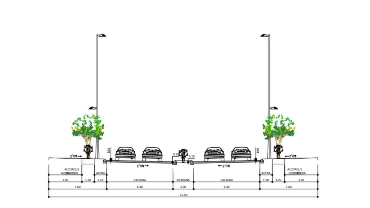 Detall del document tècnic amb quatre carrils de circulació entorn de l'estadi d'Elx