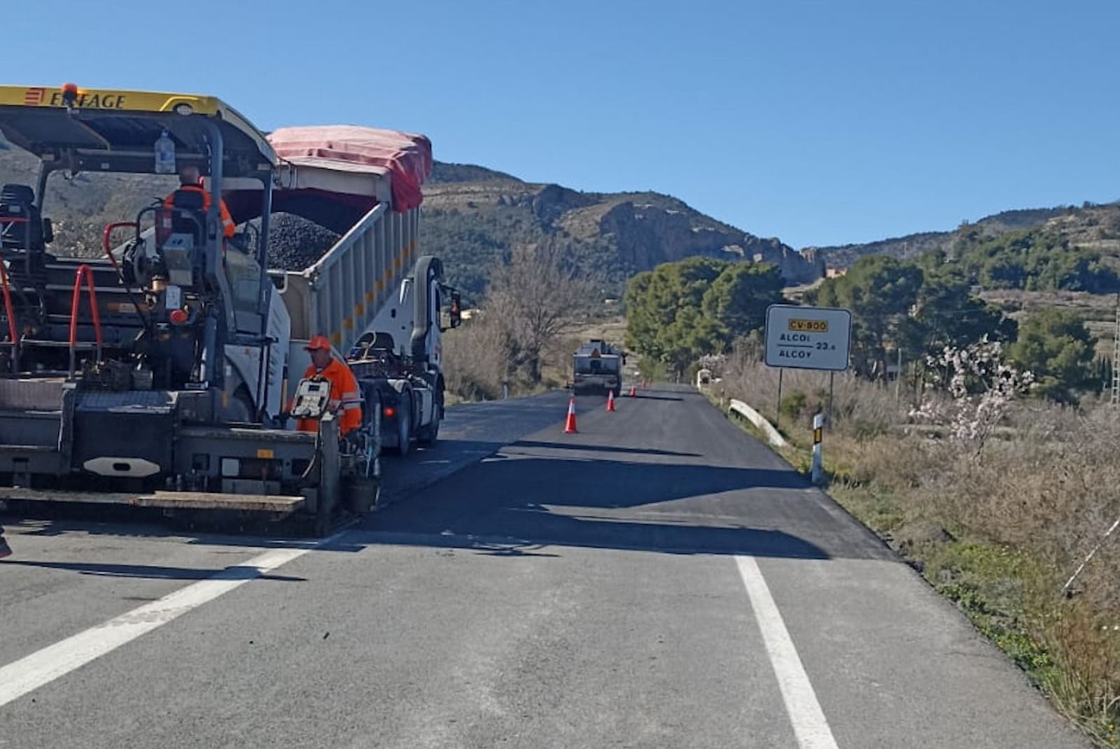 Obres de millora en la CV 800 de Xixona