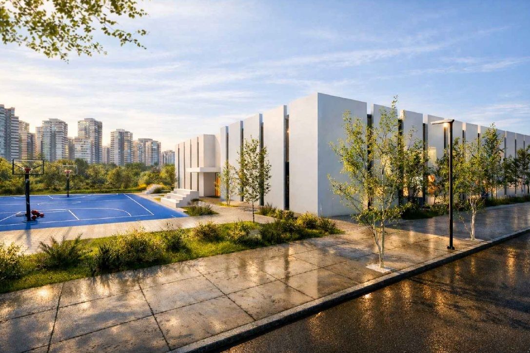 Recreació de la futura Ciutat del Bàsquet del Lucentum a Alacant